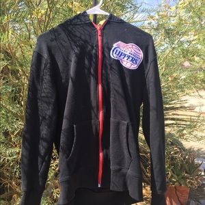 Black LA Clippers zip up hoodie size medium